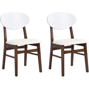BELIANI Lot De 2 Chaises De Salle À Manger Scandinave En Cuir Synthétique Structure Bois D'Hévéa Sans Accoudoirs Marron Et Blanc Cassé Amery - Publicité BELIANI Lot De 2 Chaises De Salle À Manger Scandinave En Cuir Synthétique Structure Bois D'Hévéa Sans Accoudoirs Marron Et Blanc Cassé Amery - Publicité