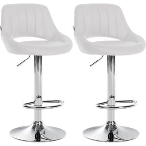 Décoshop26 - Lot De 2 Tabourets De Bar Avec Repose-pieds En Forme D'Arc Assise En Similicuir Blanc Cadre En Métal Tdb10754 - Publicité Décoshop26 - Lot De 2 Tabourets De Bar Avec Repose-pieds En Forme D'Arc Assise En Similicuir Blanc Cadre En Métal Tdb10754 - Publicité