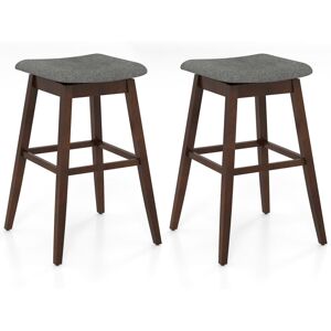 COSTWAY Lot De 2 Tabourets De Bar Pivotants Charge 140kg, Chaises De Bar Avec Assise Rembourrée Profilée, Repose-pieds Et Pieds En Bois D'Hévéa, 50x50x76cm - Publicité COSTWAY Lot De 2 Tabourets De Bar Pivotants Charge 140kg, Chaises De Bar Avec Assise Rembourrée Profilée, Repose-pieds Et Pieds En Bois D'Hévéa, 50x50x76cm - Publicité