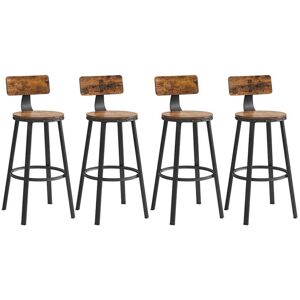 HELLOSHOP26 Lot De 4 Chaises De Bar Tabourets Hauts Avec Dossier Siège De Cuisine Cadre En Acier Siège De 73 Cm De Haut Montage Facile Style Industriel Marron - Publicité HELLOSHOP26 Lot De 4 Chaises De Bar Tabourets Hauts Avec Dossier Siège De Cuisine Cadre En Acier Siège De 73 Cm De Haut Montage Facile Style Industriel Marron - Publicité