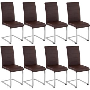 Tectake - Lot de 8 chaises bettina - lot de 8 chaises salle a manger, chaises de cuisine, chaises de salon - marron - Publicité