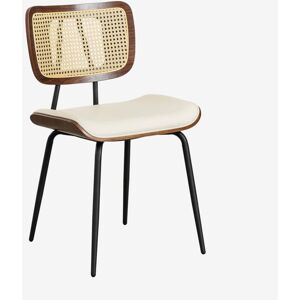 Sklum - Lot de 4 Chaises de Salle à Manger en Bois, Rattan et Simili Cuir - Design Classique - Publicité Sklum - Lot de 4 Chaises de Salle à Manger en Bois, Rattan et Simili Cuir - Design Classique - Publicité