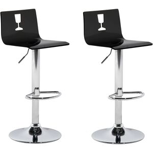 Beliani - Set 2 Tabourets Chaises de Bar Siège en Acrylique Transparent et Pied en Métal Réglable en Hauteur pour Salle à Manger ou Cuisine Moderne - Publicité