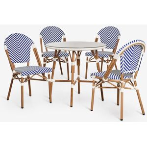 Ensemble Table Ronde Brielle Bistro (80 Cm De Diamètre) Et 4 Chaises De Jardin Empilables En Aluminium Sklum Bleu Ken - Blanc Gardenia - Publicité Ensemble Table Ronde Brielle Bistro (80 Cm De Diamètre) Et 4 Chaises De Jardin Empilables En Aluminium Sklum Bleu Ken - Blanc Gardenia - Publicité