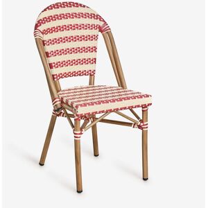 Sklum - Lot De 4 Chaises De Salle À Manger Empilables En Aluminium Brielle Bistro Rouge Bordeaux - Beige Crème - Publicité Sklum - Lot De 4 Chaises De Salle À Manger Empilables En Aluminium Brielle Bistro Rouge Bordeaux - Beige Crème - Publicité