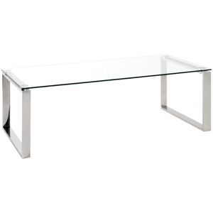 Table basse en verre trempé transparent - 120 x 60 x 40 cm Pegane - Publicité