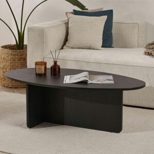 PIER IMPORT Table Basse Moderne Ovale Effet Bois Noir – Pied En T Marfa - Publicité PIER IMPORT Table Basse Moderne Ovale Effet Bois Noir – Pied En T Marfa - Publicité