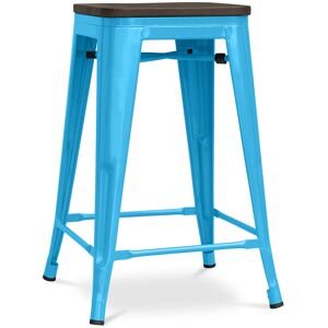 TOLIX STYLE Tabouret Stylix en bois - Métal - 60cm Turquoise - Fer, Bois, Metal, Bois - Turquoise - Publicité