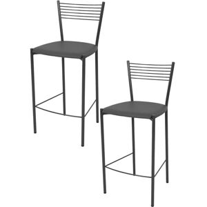 T M C S Tommychairs - Set 2 tabourets elegance pour cuisine, bar et salle à manger, robuste structure en acier peindré en couleur gris foncé et assise - Publicité T M C S Tommychairs - Set 2 tabourets elegance pour cuisine, bar et salle à manger, robuste structure en acier peindré en couleur gris foncé et assise - Publicité
