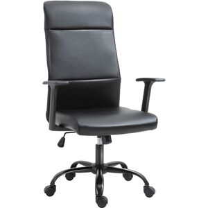 Vinsetto - Fauteuil de bureau manager ergonomique pivotant 360° hauteur assise réglable revêtement synthétique pu noir - Publicité