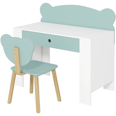 OEM Bureau Enfant Avec Chaise, Table Enfant Et Chaise Avec Tiroir Et Large Plateau, 80 X 41 X 74,5 Cm, Vert - Publicité OEM Bureau Enfant Avec Chaise, Table Enfant Et Chaise Avec Tiroir Et Large Plateau, 80 X 41 X 74,5 Cm, Vert - Publicité