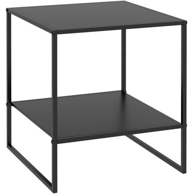 ARRIGONI Table Basse D'Appoint Carrée Style Industriel En Métal Noir Avec Une Étagère - 40 X 40 X 45 Cm Noir - Publicité ARRIGONI Table Basse D'Appoint Carrée Style Industriel En Métal Noir Avec Une Étagère - 40 X 40 X 45 Cm Noir - Publicité