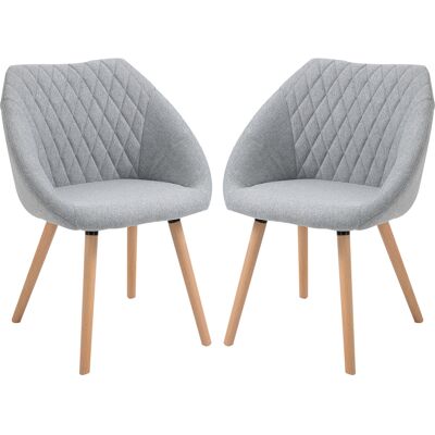 OEM Lot De 2 Chaises Design Scandinave Pour Salle À Manger - Pieds En Bois De Hêtre Effilés - Assise, Dossier Et Accoudoirs Ergonomiques En Lin Gris - Publicité OEM Lot De 2 Chaises Design Scandinave Pour Salle À Manger - Pieds En Bois De Hêtre Effilés - Assise, Dossier Et Accoudoirs Ergonomiques En Lin Gris - Publicité