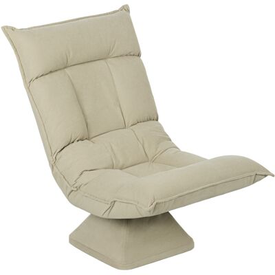 Chaise De Sol - Homcom - Pliable - Pivotante À 360° - Dossier Réglable 5 Positions - Velours - 70x62x95cm - Beige - Publicité Chaise De Sol - Homcom - Pliable - Pivotante À 360° - Dossier Réglable 5 Positions - Velours - 70x62x95cm - Beige - Publicité