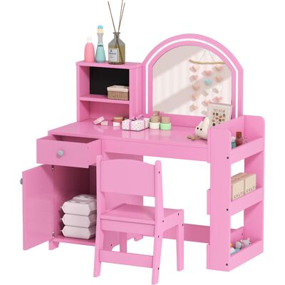 OEM Coiffeuse Enfant Table De Maquillage Tabouret Miroir Led 3-8 Ans 88,6x38,8x96,9 Cm Rose - Publicité OEM Coiffeuse Enfant Table De Maquillage Tabouret Miroir Led 3-8 Ans 88,6x38,8x96,9 Cm Rose - Publicité
