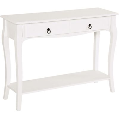 ARRIGONI Console Style Table De Drapier Néo-rétro Multi-rangements 100l X 33l X 76h Cm Blanc - Publicité ARRIGONI Console Style Table De Drapier Néo-rétro Multi-rangements 100l X 33l X 76h Cm Blanc - Publicité