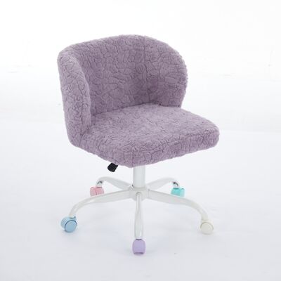 LEMONBEST Chaise De Bureau Fille En Fausse Fourrure Crème, Fauteuil Pivotant Réglable Avec Roulettes Silencieuses, Chambre/bureau -violette - Publicité LEMONBEST Chaise De Bureau Fille En Fausse Fourrure Crème, Fauteuil Pivotant Réglable Avec Roulettes Silencieuses, Chambre/bureau -violette - Publicité