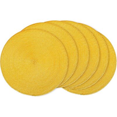 GRASSLIN Lot De 6 Sets De Table Ronds Tressés De 38,1 Cm Pour Tables De Salle À Manger, Tissés Naturels, Résistants À La Chaleur (jaune)'jaune 15 Inches Set Of 6'Jaune'15 Inches Set Of 6 - Publicité GRASSLIN Lot De 6 Sets De Table Ronds Tressés De 38,1 Cm Pour Tables De Salle À Manger, Tissés Naturels, Résistants À La Chaleur (jaune)'jaune 15 Inches Set Of 6'Jaune'15 Inches Set Of 6 - Publicité
