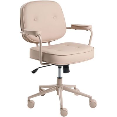 BELIANI Chaise De Bureau En Tissu Et Cuir Pu Structure En Métal Pivotante Inclinable Hauteur Réglable Beige Sable Paramus - Publicité BELIANI Chaise De Bureau En Tissu Et Cuir Pu Structure En Métal Pivotante Inclinable Hauteur Réglable Beige Sable Paramus - Publicité