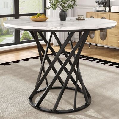 OEM Table Ronde (80×80×76 Cm), Table De Cuisine, Table Basse Ronde Pour 4 Personnes, Idéale Pour La Salle À Manger Ou Le Salon, Pieds De Table En Métal, Plateau En Mdf Effet Marbre, Pieds De Table Noirs - Publicité OEM Table Ronde (80×80×76 Cm), Table De Cuisine, Table Basse Ronde Pour 4 Personnes, Idéale Pour La Salle À Manger Ou Le Salon, Pieds De Table En Métal, Plateau En Mdf Effet Marbre, Pieds De Table Noirs - Publicité