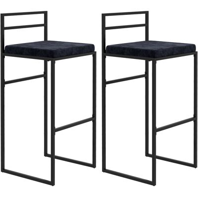 Generic Lot De 2 Chaises De Bar Tabourets Hauts Coussin D'Assise Velours Repose-pieds Hauteur 74 Cm Noir - Publicité Generic Lot De 2 Chaises De Bar Tabourets Hauts Coussin D'Assise Velours Repose-pieds Hauteur 74 Cm Noir - Publicité