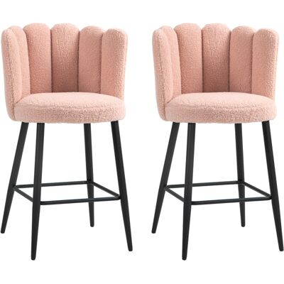 Generic Lot De 2 Tabourets De Bar, Chaises De Bar Avec Dossier Et Repose-pieds, Pieds En Acier, 52 X 53 X 93 Cm, Rose - Publicité Generic Lot De 2 Tabourets De Bar, Chaises De Bar Avec Dossier Et Repose-pieds, Pieds En Acier, 52 X 53 X 93 Cm, Rose - Publicité