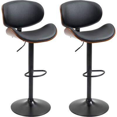 Generic Lot De 2 Chaises De Bar Tabouret Hauteur Réglable Revêtement Synthétique 53 X 52 X 92-112 Cm Noir - Publicité Generic Lot De 2 Chaises De Bar Tabouret Hauteur Réglable Revêtement Synthétique 53 X 52 X 92-112 Cm Noir - Publicité