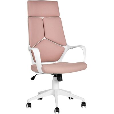 BELIANI Chaise De Bureau En Tissu Pivotante À Hauteur Réglable Inclinable Moulé En Mousse Rembourrée Rose Pêche Delight - Publicité BELIANI Chaise De Bureau En Tissu Pivotante À Hauteur Réglable Inclinable Moulé En Mousse Rembourrée Rose Pêche Delight - Publicité