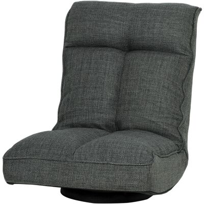 A MOON Fauteuil De Sol Pliable Pivotant À 360°, Chaise De Sol Rembourré Avec Dossier Réglable En 5 Positions, 58x107x79cm, Gris - Publicité A MOON Fauteuil De Sol Pliable Pivotant À 360°, Chaise De Sol Rembourré Avec Dossier Réglable En 5 Positions, 58x107x79cm, Gris - Publicité