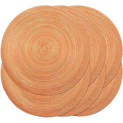 GRASSLIN Lot De 6 Sets De Table Ronds Tressés De 38,1 Cm Pour Tables De Salle À Manger, Sets De Table Tissés Naturels Résistants À La Chaleur (orange Clair Brillant)'orange Clair Brillant 6 Pcs'orange Clair Br - Publicité GRASSLIN Lot De 6 Sets De Table Ronds Tressés De 38,1 Cm Pour Tables De Salle À Manger, Sets De Table Tissés Naturels Résistants À La Chaleur (orange Clair Brillant)'orange Clair Brillant 6 Pcs'orange Clair Br - Publicité