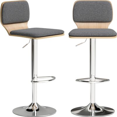 Generic Lot De 2 Tabourets De Bar Chaises De Bar Réglable En Hauteur Dossier Repose-pieds Pivotant 360° 41x47,5x81-102cm Gris - Publicité Generic Lot De 2 Tabourets De Bar Chaises De Bar Réglable En Hauteur Dossier Repose-pieds Pivotant 360° 41x47,5x81-102cm Gris - Publicité