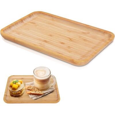 GRASSLIN 1 Plateau Bambou, Bord Relevé Antidérapant, Bois Naturel Durable, Pour Cuisine Salon Bureau - Publicité GRASSLIN 1 Plateau Bambou, Bord Relevé Antidérapant, Bois Naturel Durable, Pour Cuisine Salon Bureau - Publicité