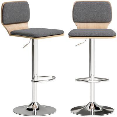 Generic Lot De 2 Tabourets De Bar Chaises De Bar Réglable En Hauteur Dossier Repose-pieds Pivotant 360° 41x47,5x81-102cm Gris - Publicité Generic Lot De 2 Tabourets De Bar Chaises De Bar Réglable En Hauteur Dossier Repose-pieds Pivotant 360° 41x47,5x81-102cm Gris - Publicité