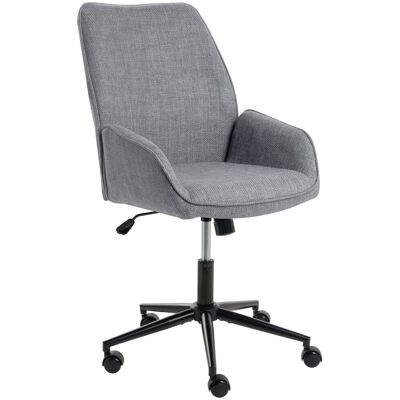 BELIANI Chaise De Bureau En Lin Synthétique Pivotante Hauteur D'Assise Réglable Gris Foncé Castile - Publicité BELIANI Chaise De Bureau En Lin Synthétique Pivotante Hauteur D'Assise Réglable Gris Foncé Castile - Publicité