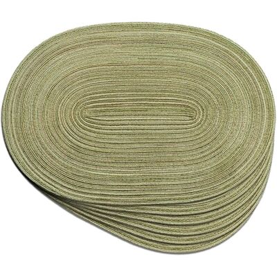 GRASSLIN Lot De 6 Sets De Table Ovales Tressés De 30,5 X 45,7 Cm Pour Tables De Salle À Manger, Tissés Naturels, Résistants À La Chaleur (ovale Vert Olive)'ovale Vert Olive 6 Pcs'ovale Vert Olive'6 Pcs - Publicité GRASSLIN Lot De 6 Sets De Table Ovales Tressés De 30,5 X 45,7 Cm Pour Tables De Salle À Manger, Tissés Naturels, Résistants À La Chaleur (ovale Vert Olive)'ovale Vert Olive 6 Pcs'ovale Vert Olive'6 Pcs - Publicité