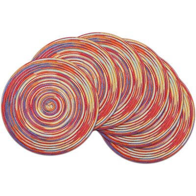 GRASSLIN Lot De 6 Set De Table Rond, Coton Tressé, Résistant Chaleur, Lavable, Pour Salle À Manger - Publicité GRASSLIN Lot De 6 Set De Table Rond, Coton Tressé, Résistant Chaleur, Lavable, Pour Salle À Manger - Publicité