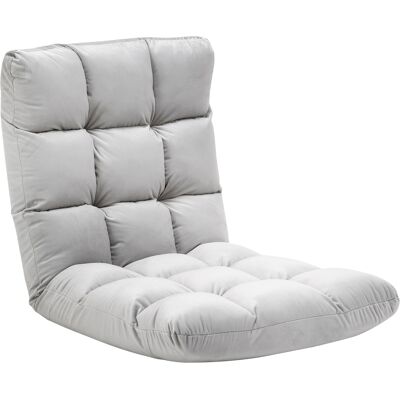 MIDUODUO Chaise De Sol Pliante Inclinable, Dossier Réglable, Rembourrée, Lecture, Méditation, Gris - Publicité MIDUODUO Chaise De Sol Pliante Inclinable, Dossier Réglable, Rembourrée, Lecture, Méditation, Gris - Publicité