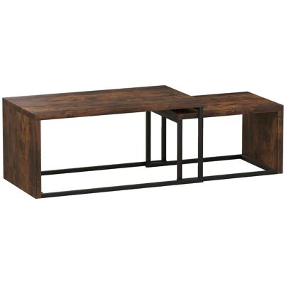 OEM Ensemble De 2 Tables Basses Gigognes, Tables D'Appoint, Guéridons, Formes Variées, Multifonctionnelles, Élégantes Et Sobres, Piètement En Métal, Noir Et Marron - Publicité OEM Ensemble De 2 Tables Basses Gigognes, Tables D'Appoint, Guéridons, Formes Variées, Multifonctionnelles, Élégantes Et Sobres, Piètement En Métal, Noir Et Marron - Publicité