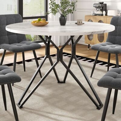 ACKERMAN Table Ronde (100×100×76 Cm), Table De Salle À Manger, Table Basse Ronde Pour 4 Personnes, Idéale Pour La Salle À Manger Ou Le Salon, Pieds De Table Élégants En Métal, Plateau En Mdf Effet Marbre, Noir - Publicité ACKERMAN Table Ronde (100×100×76 Cm), Table De Salle À Manger, Table Basse Ronde Pour 4 Personnes, Idéale Pour La Salle À Manger Ou Le Salon, Pieds De Table Élégants En Métal, Plateau En Mdf Effet Marbre, Noir - Publicité
