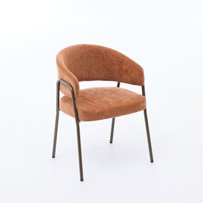 ARRIGONI Chaises De Salle À Manger Modernes En Chenille Avec Accoudoirs, Chaises D’appoint Rembourrées Avec Pieds En Métal Laiton Antique Pour Cuisine Et Salle À Manger, Lot Simple, Orange, Sw1876og - Publicité ARRIGONI Chaises De Salle À Manger Modernes En Chenille Avec Accoudoirs, Chaises D’appoint Rembourrées Avec Pieds En Métal Laiton Antique Pour Cuisine Et Salle À Manger, Lot Simple, Orange, Sw1876og - Publicité
