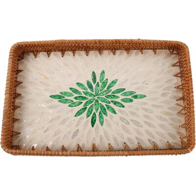 GRASSLIN Plateau Tressé Pour Salle De Bain Coiffeuse Et Bureau Rangement Multi-usages Design Bohème Avec Motif'-'- - Publicité GRASSLIN Plateau Tressé Pour Salle De Bain Coiffeuse Et Bureau Rangement Multi-usages Design Bohème Avec Motif'-'- - Publicité