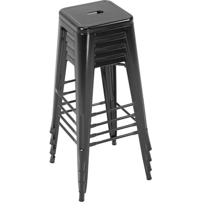 OEM Lot De 4 Tabourets De Bar Empilable Chaise De Bar Industriel Avec Repose-pied Hauteur D'Assise 76 Cm, Cadre En Métal, Style Rétro, Pour Salle À Manger, Balcon, Bistrot Ou Bar, Noir - Publicité OEM Lot De 4 Tabourets De Bar Empilable Chaise De Bar Industriel Avec Repose-pied Hauteur D'Assise 76 Cm, Cadre En Métal, Style Rétro, Pour Salle À Manger, Balcon, Bistrot Ou Bar, Noir - Publicité