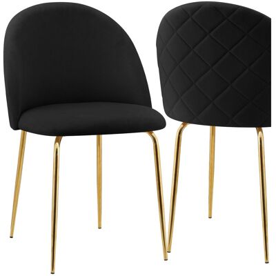 OEM Fauteuil Fargo En Velours Doré Et Velours Noir - Publicité OEM Fauteuil Fargo En Velours Doré Et Velours Noir - Publicité