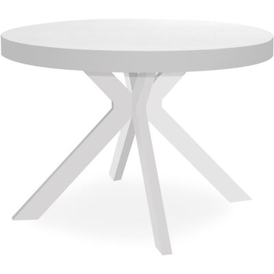 MENZZO Table Ronde Extensible Myriade Blanc - Publicité MENZZO Table Ronde Extensible Myriade Blanc - Publicité