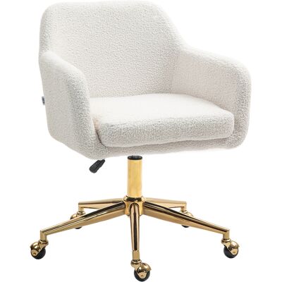 ARRIGONI Chaise De Bureau Fauteuil De Bureau Avec Roulettes Hauteur Réglable Assise Pivotante À 360° 60 X 61 X 79-88 Cm Crème - Publicité ARRIGONI Chaise De Bureau Fauteuil De Bureau Avec Roulettes Hauteur Réglable Assise Pivotante À 360° 60 X 61 X 79-88 Cm Crème - Publicité