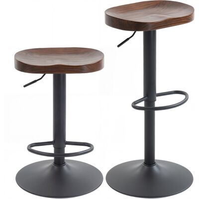Generic Tabourets De Bar Lot De 2 Réglables Pivotants Chaises De Cuisine Avec Siège En Bois D'Orme Marron Foncé - Publicité Generic Tabourets De Bar Lot De 2 Réglables Pivotants Chaises De Cuisine Avec Siège En Bois D'Orme Marron Foncé - Publicité