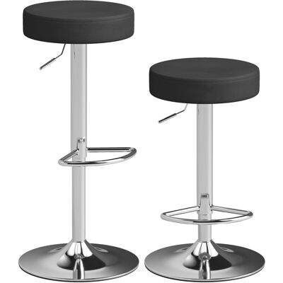 Generic Lot De 2 Tabourets De Bar Modernes Réglables, Revêtement En Similicuir, Mousse Et Métal, 38,5 X 38,5 X 62-84 Cm, Noir - Publicité Generic Lot De 2 Tabourets De Bar Modernes Réglables, Revêtement En Similicuir, Mousse Et Métal, 38,5 X 38,5 X 62-84 Cm, Noir - Publicité