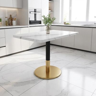 OEM Table Rectangulaire Moderne 80×60 Cm, Plateau Bois Marbre Blanc, Pied Métal Noir + Piètement Doré. Pour 2 Personnes, Salle À Manger, Cuisine, Bureau. Publicité OEM Table Rectangulaire Moderne 80×60 Cm, Plateau Bois Marbre Blanc, Pied Métal Noir + Piètement Doré. Pour 2 Personnes, Salle À Manger, Cuisine, Bureau. Publicité