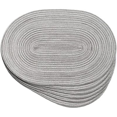 GRASSLIN Lot De 6 Sets De Table Ovales Tressés De 30,5 X 45,7 Cm Pour Tables De Salle À Manger, Tissage Naturel, Résistant À La Chaleur (ovale Gris)'ovale Gris 6 Pcs'ovale Gris'6 Pcs - Publicité GRASSLIN Lot De 6 Sets De Table Ovales Tressés De 30,5 X 45,7 Cm Pour Tables De Salle À Manger, Tissage Naturel, Résistant À La Chaleur (ovale Gris)'ovale Gris 6 Pcs'ovale Gris'6 Pcs - Publicité