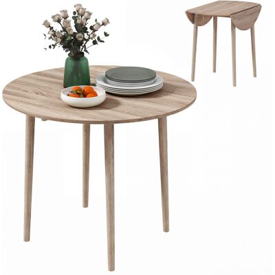 ARRIGONI Table De Salle À Manger Pliante 2 Abattants - Table Ronde Extensible - Peu Encombrante Avec Pieds En Bois Ø89 X 73.5h Cm - Publicité ARRIGONI Table De Salle À Manger Pliante 2 Abattants - Table Ronde Extensible - Peu Encombrante Avec Pieds En Bois Ø89 X 73.5h Cm - Publicité